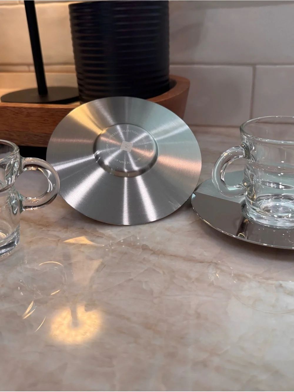 Nespresso Stainless Steel Coffee Tamping Stand - Silver Brushed Finish